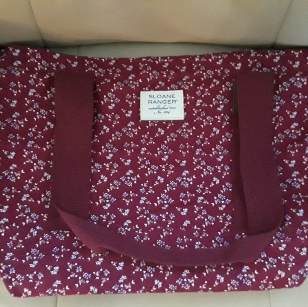 Preppy Sloane ranger college canvas tote.